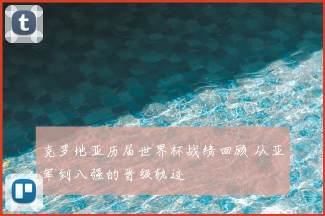 克罗地亚历届世界杯战绩回顾 从亚军到八强的晋级轨迹